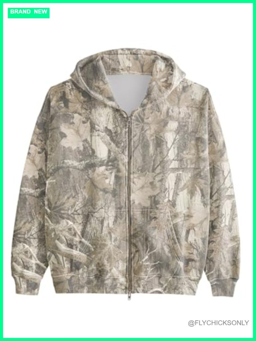 Unisex Camo Zip Up Hoodie Oversized Fleece Hooded Sweatshirt Long Sleeve
